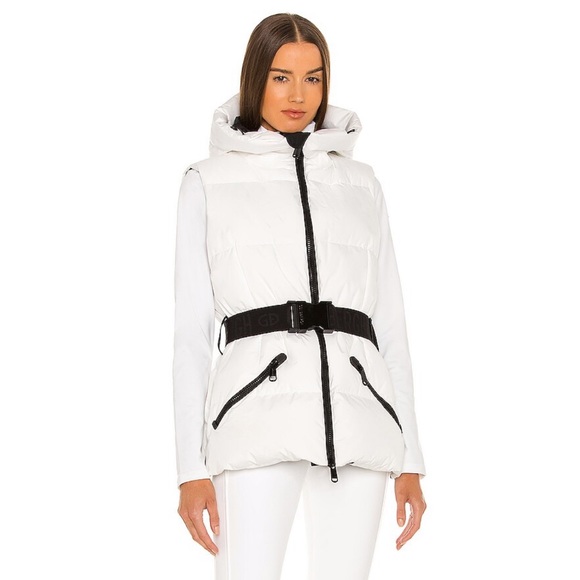Goldbergh Jackets & Blazers - Goldbergh Mae belted hooded quilted down vest in white